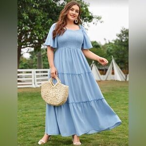 SHEIN Light Blue Maxi Dress